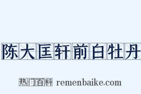 陈大匡轩前白牡丹是什么意思的图片